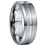 NUNCAD 8mm Ring Herren Silber Wolfram ringe Außenbreite Bequem