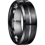 NUNCAD 8mm Ringe Herren Schwarz Wolframcarbid Kratzfest