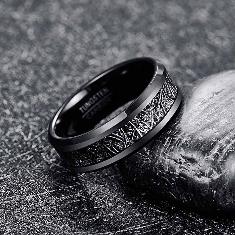 NUNCAD 8mm Ring Herren Schwarz Wolfram Ring – nuncad ring