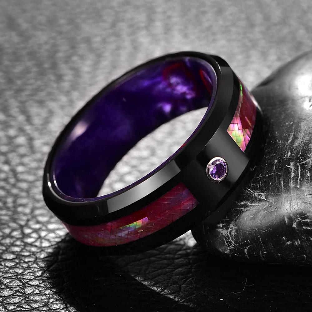 Nuncad 8mm Wolframkarbid Ring Violett