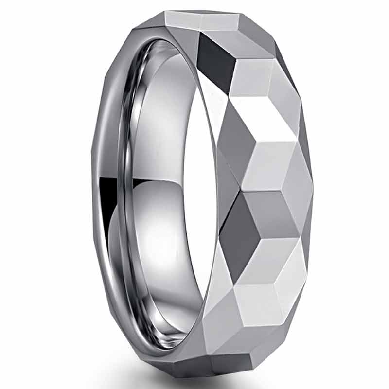 NUNCAD 6mm Ring Damen Silber Wolfram ring  Comfort Fit