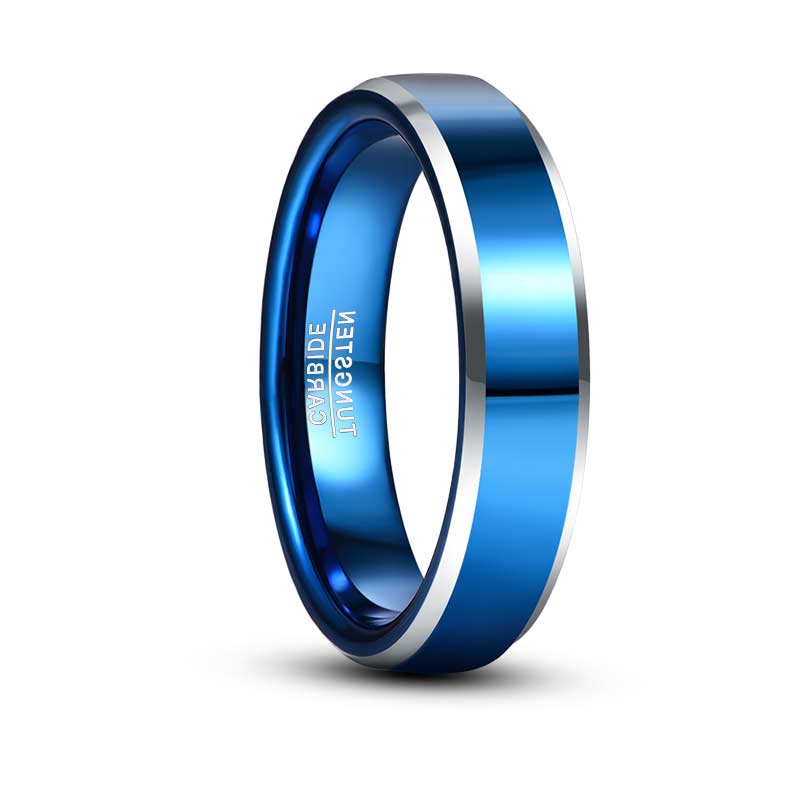 NUNCAD 5mm Ring Herren Blau matt hochpoliert aus Wolfram