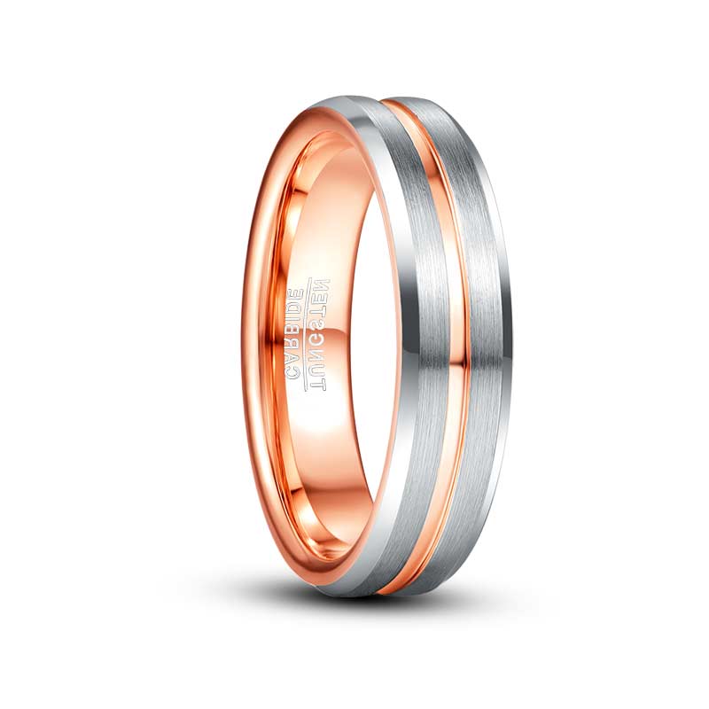 NUNCAD 6mm ring Damen Rosegold breit Wolfram für Hochzeit