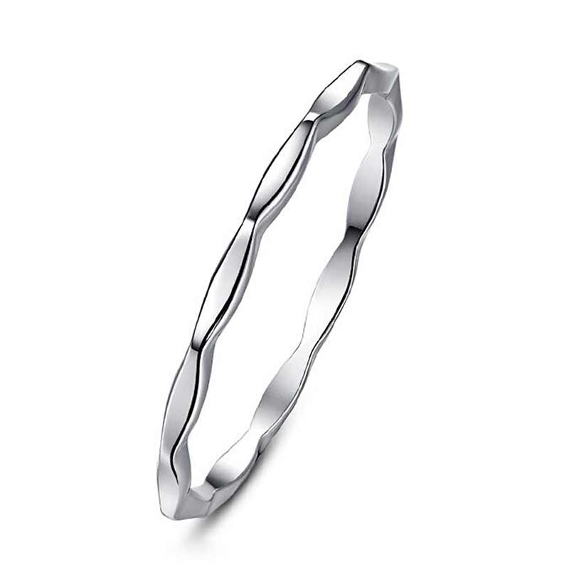 NUNCAD 1mm Ring Damen 925 Silber Ring aus polygonale Gestaltung