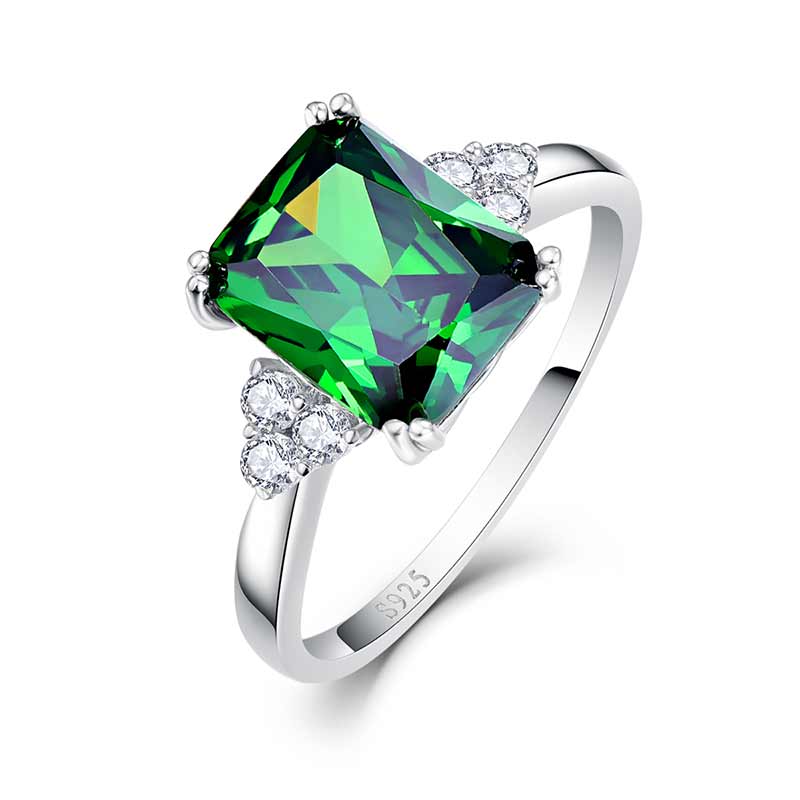 NUNCAD Ring Damen 925 Silber Ring inlay Smaragd Opal