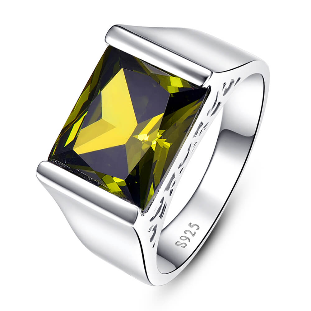 NUNCAD Ring Damen 925 Silber inlay gelb Tansanit-Edelstein Comfort Fit