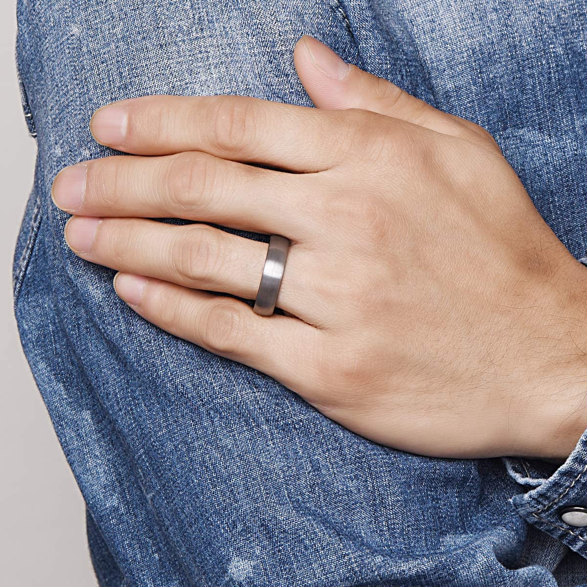 VAKKI Wolfram Partnerringe Schwarz-Grau - 4mm & 6mm Breite, Kratzfest Für Ehe & Alltag